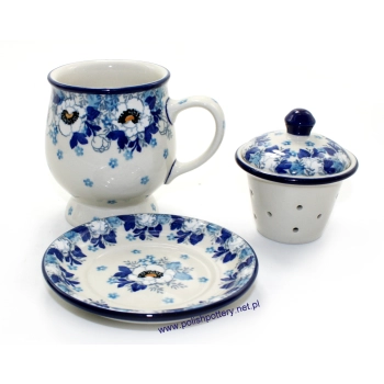 Kubek do ziół 0,3L + spodek dek. 2222X Anemony